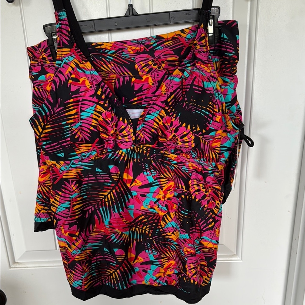 Tropical Print Tankini and Skirt